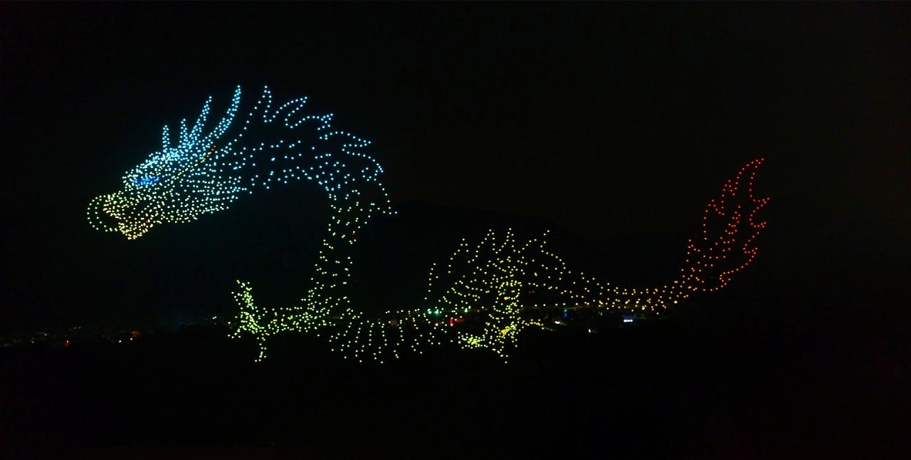 Chinese dragon drone show